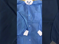 Vêtements de laboratoire bleu ciel pour adultes EPI Spp SMS 45GSM Peinture anti-éclaboussures avec collier Mao