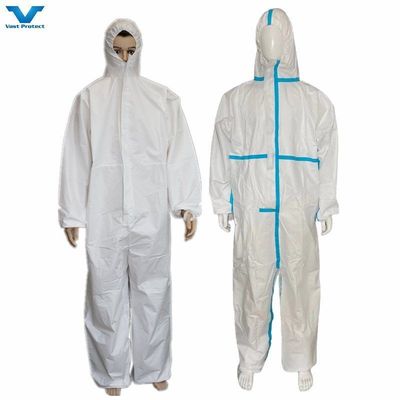 Catégorie 3 Type 56 Vêtement de protection non tissé en PP à usage unique, microporeux, tout en un