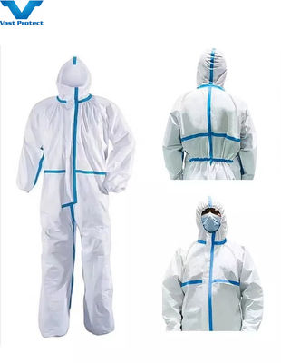Catégorie 3 Type 5/6 Costumes jetables, imperméables à l'eau et couvre-visages pour la protection de la sécurité