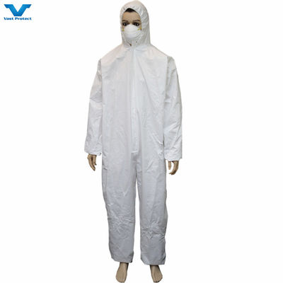 Vêtements à capuche jetables blancs pour fonction imperméable à l'eau Matériau en polyéthylène