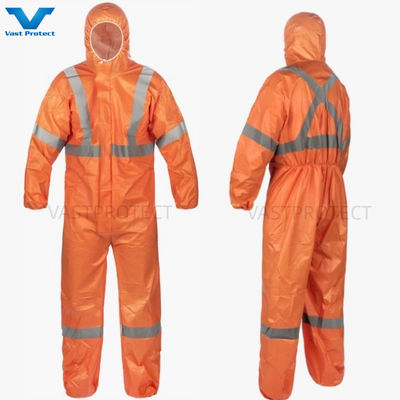 Catégorie 3 III Type 5 6 Vêtements jetables avec poignets et chevilles élastiques SMS non tissés