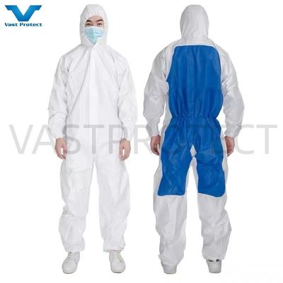 Catégorie 3 III Type 5 6 Vêtements jetables avec poignets et chevilles élastiques SMS non tissés