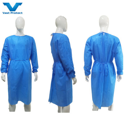120 x 140 cm PPE jetable bleu étanche à l'eau anti-statique SMS Tissu de niveau 2 3 Robe isolante