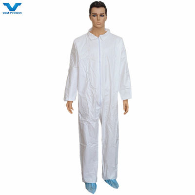 Vêtements de protection à usage unique avec fermeture à glissière à double ou singer