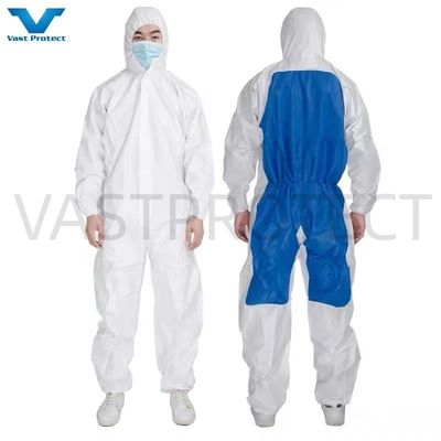 VPT621 EPI de sécurité industrielle imperméable à l'eau respirant chimique blanc combinaisons jetables