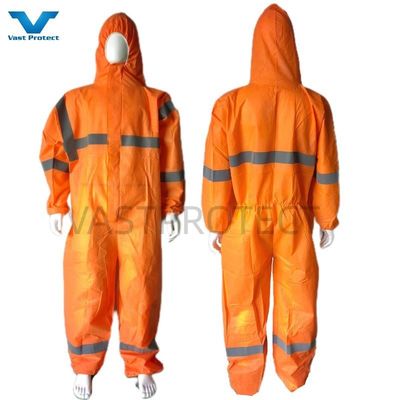 VPT621 EPI de sécurité industrielle imperméable à l'eau respirant chimique blanc combinaisons jetables