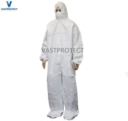 Catégorie 3 Type 5 6 Vêtements jetables pour éliminer l'amiante avec capot et autocollant de logo de chaussure