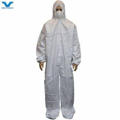 CE Catégorie 3 Type 5 6 Vêtements jetables blancs microporous avec couverture de bottes et durables