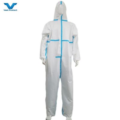 PP PE 55GSM Protecteur jetable à capuche blanc Tyvek 400