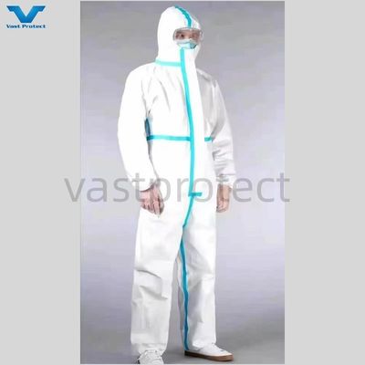 Vêtements de protection chimique légers PP PE blanc jetable type 5 6