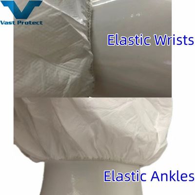 Vêtements jetables blancs microporous avec anti-moisi et anti-bactérien