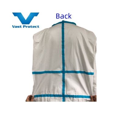 Transmission rapide de l'humidité, jetable, bleu scellé, couture blanche, couverture microporeuse