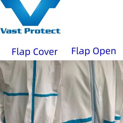 Vêtement à usage unique, blanc et microporeux, revêtu de PP, sans couverture de chaussure