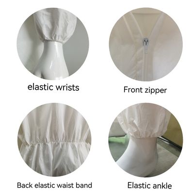Vêtements de protection respirants En1149 Vêtements de protection microporous avec conception entièrement fermée