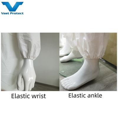 Vêtements de protection respirants En1149 Vêtements de protection microporous avec conception entièrement fermée