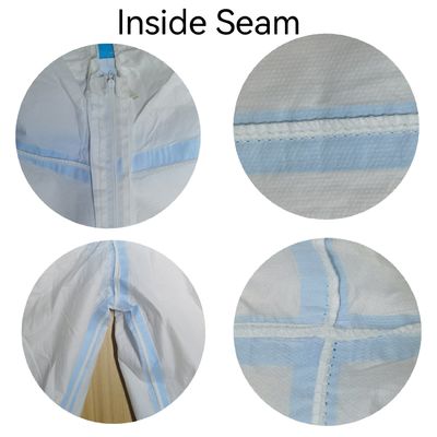 55GSM-70GSM Microporeux Protecteur Capuchon de travail Porture de sécurité Chemical Coverall avec bande de bâton