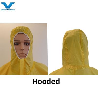 Vêtement de protection contre les produits chimiques à usage unique jaune personnalisé 175*140cm PP PE