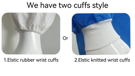30-50GSM Microporeux/SMS/PP manteau de laboratoire médical de protection avec boutons/Fermeture à glissière/Cordon magnétique