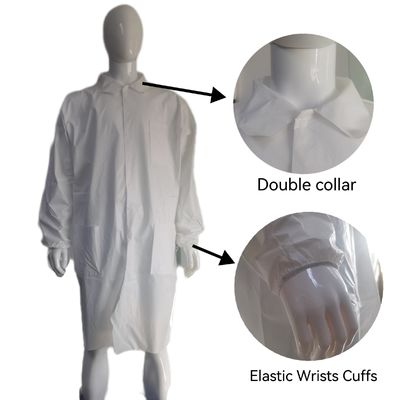 Vêtements de travail non tissés personnalisés PPE de protection Uniform Visitor Coat Lab Coat VASTPROTECT-501
