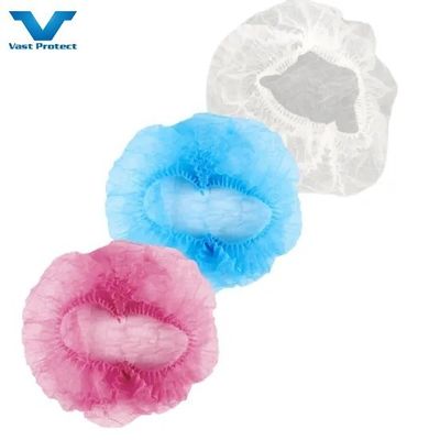 Couvercle polyvalent jetable bleu 18g PP Clip Mob Bouffant Pour la transformation des aliments