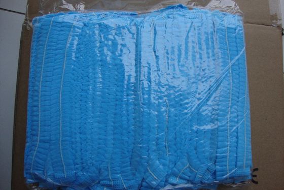 Couvercle polyvalent jetable bleu 18g PP Clip Mob Bouffant Pour la transformation des aliments