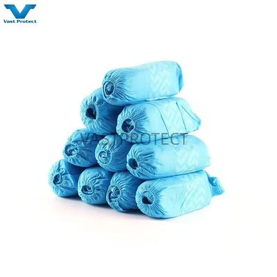 Couverture de chaussure imprimée de style élastique polyester jetable 10-30g bleu