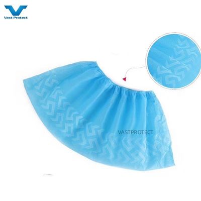 Couverture de chaussure imprimée de style élastique polyester jetable 10-30g bleu