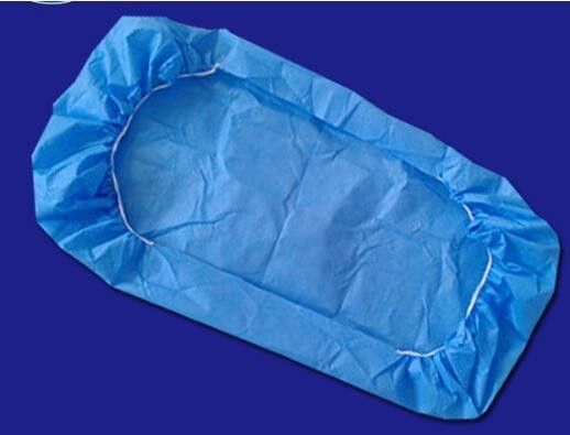 80*200cm personnalisé Lit en tissu non tissé en PP à usage unique en bleu blanc