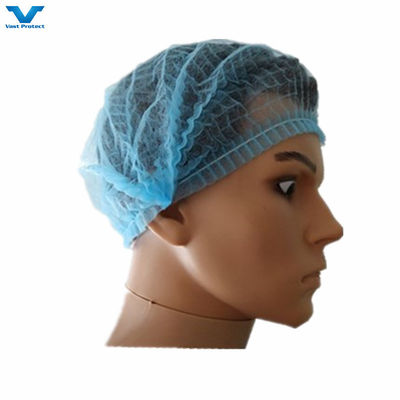 18" 21" PP non tissé Single Double Elastic Clip Strip Bouffant Hairnet Mob Cap Sélection de couleur Blanc