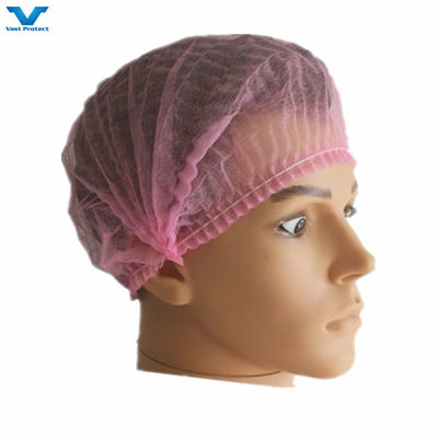 18" 21" PP non tissé Single Double Elastic Clip Strip Bouffant Hairnet Mob Cap Sélection de couleur Blanc