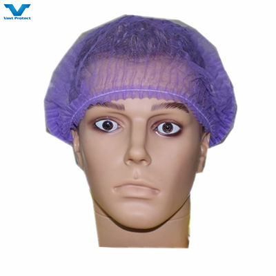 18" 21" PP non tissé Single Double Elastic Clip Strip Bouffant Hairnet Mob Cap Sélection de couleur Blanc