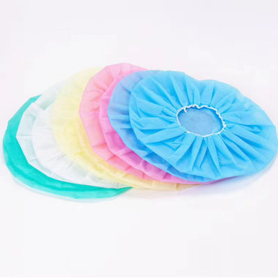 Blanc bleu rouge rose cheveux élastique non tissé en PP filet à cheveux jetable rond Bouffant Cap imperméable