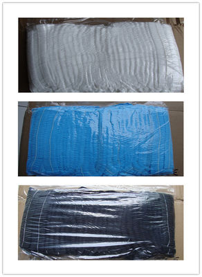 18 pouces noir à usage unique non tissé PP Clip Strip Bouffant Hairnet Mob Cap avec élastique unique ou double certifié CE