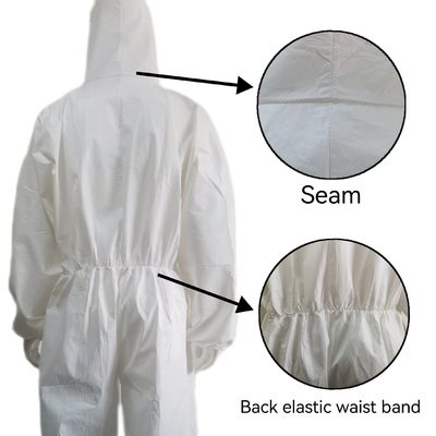 Fourniture adéquate de combinaisons jetables à micro-pores de type CE5 6 blanches avec poignet élastique
