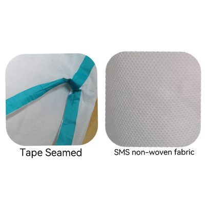 175*140cm Isolation de protection jetable SMS Couverture non tissée avec couture en ruban adhésif