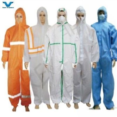OEM CE Type4/5/6 Uniforme de travail en capuchon combinaison jetable pour les travailleurs industriels