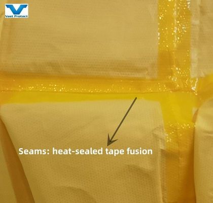 VASTPROTECT-609 jaune, combinaison jetable, combinaison de protection contre les produits chimiques 175*140 cm