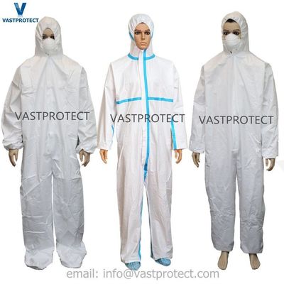 DuPont Tyvek Peinture blanche jetable Hazmat Tychemical Work Coverall Chaudière Travail Costume de sécurité avec collier à capuche