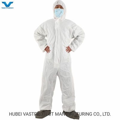 DuPont Tyvek Peinture blanche jetable Hazmat Tychemical Work Coverall Chaudière Travail Costume de sécurité avec collier à capuche