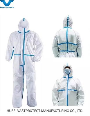 DuPont Tyvek Peinture blanche jetable Hazmat Tychemical Work Coverall Chaudière Travail Costume de sécurité avec collier à capuche