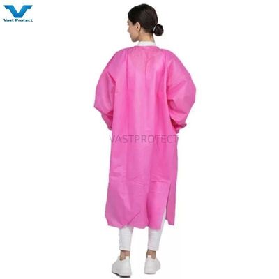Taille 5XL Travail de protection Portez un manteau de laboratoire SMS non tissé uniforme avec poches et poignets ouverts