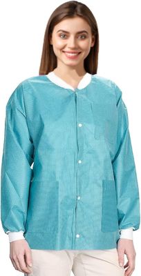 Vêtements de laboratoire jetables Longueur de hanche Vêtement de laboratoire recyclable Unisexe à l'épreuve de la poussière V601