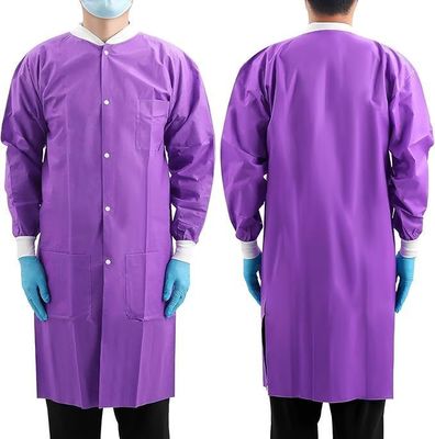45GSM SMS Dental Unisexe Disposable Lab Jackets à l' avant et au col ouvert
