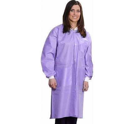 45GSM SMS Dental Unisexe Disposable Lab Jackets à l' avant et au col ouvert