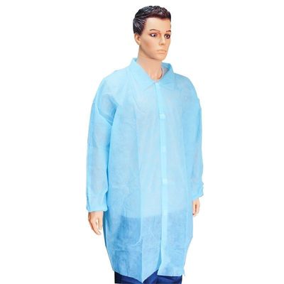 Vêtements de laboratoire bleu ciel pour adultes EPI Spp SMS 45GSM Peinture anti-éclaboussures avec collier Mao