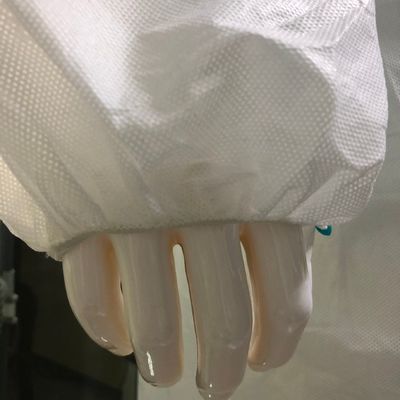400 Tyvek Micro-poreux manteau de laboratoire blanc sans poches poignets élastiques et avant élastique
