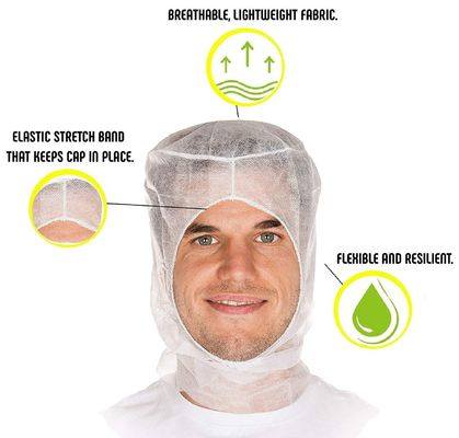 Échantillon gratuit de polypropylène non tissé en PP, filet à cheveux jetable, bouffant, casquette avec bord élastique