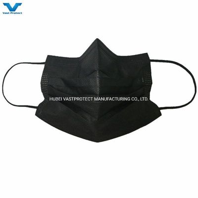Masque à oreille protecteur PP 3 couches non tissé jetable noir blanc