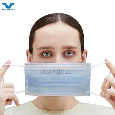 Masque à poussière jetable bleu avec certificat ISO13485 Earloop Typeiir Masque facial 3 couches