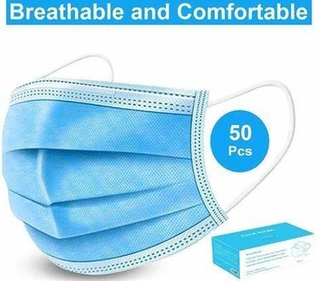 Masque facial jetable à 3 plis, doux et confortable, respirant pour adultes, avec boucle d'oreille de 14,5*9,5 cm